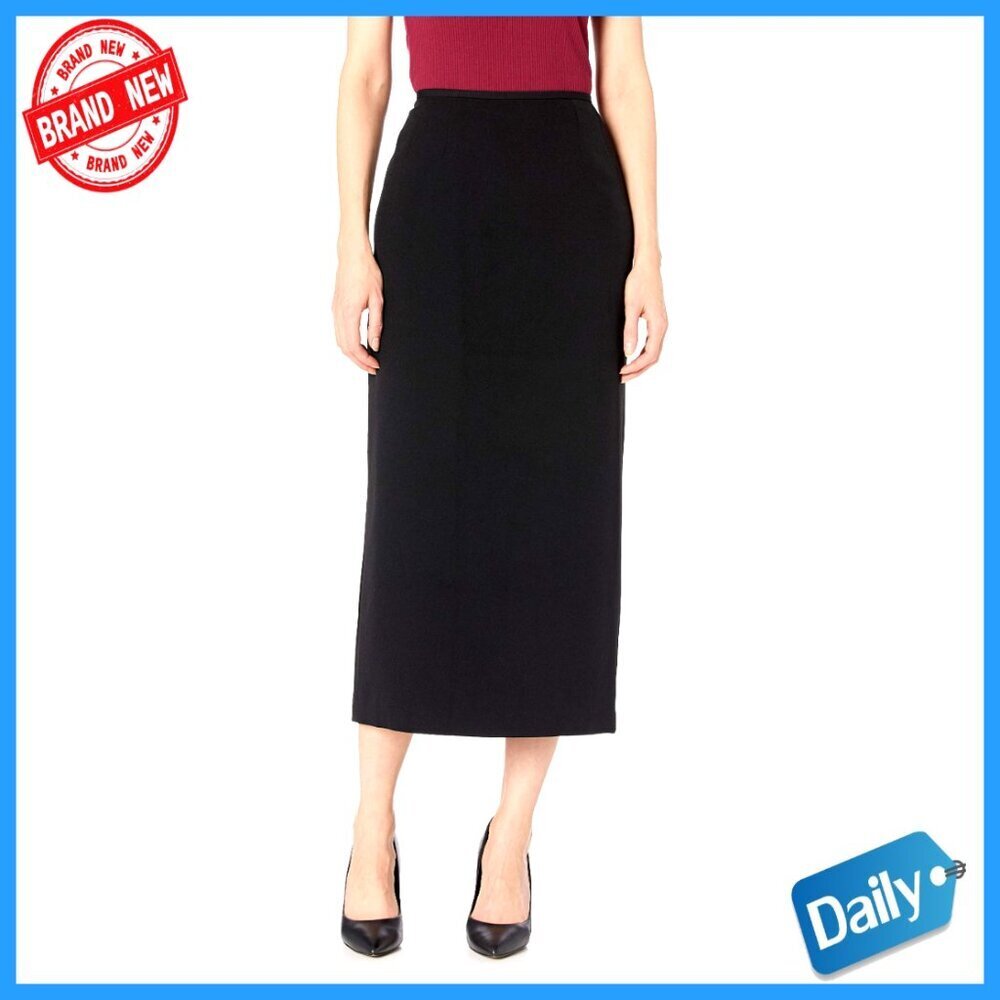 Stretch Crepe Midi Skirt for Work and Formal Occasions